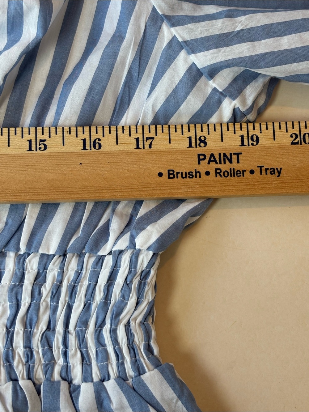 J.Crew NWT Blue White Striped Smocked Cotton Peplum Blouse Size Medium NEW - Picture 7 of 12